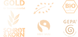 Schrot&Korn GOLD für Sortimentsvielfalt, EU-Bio-Logo, deutsches Bio-Siegel, Schrot&Korn, Fairtrade, GEPA